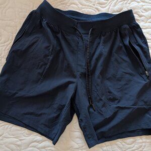 Lululemon Men's T.H.E. Linerless Short 7", Navy Blue, Size Small